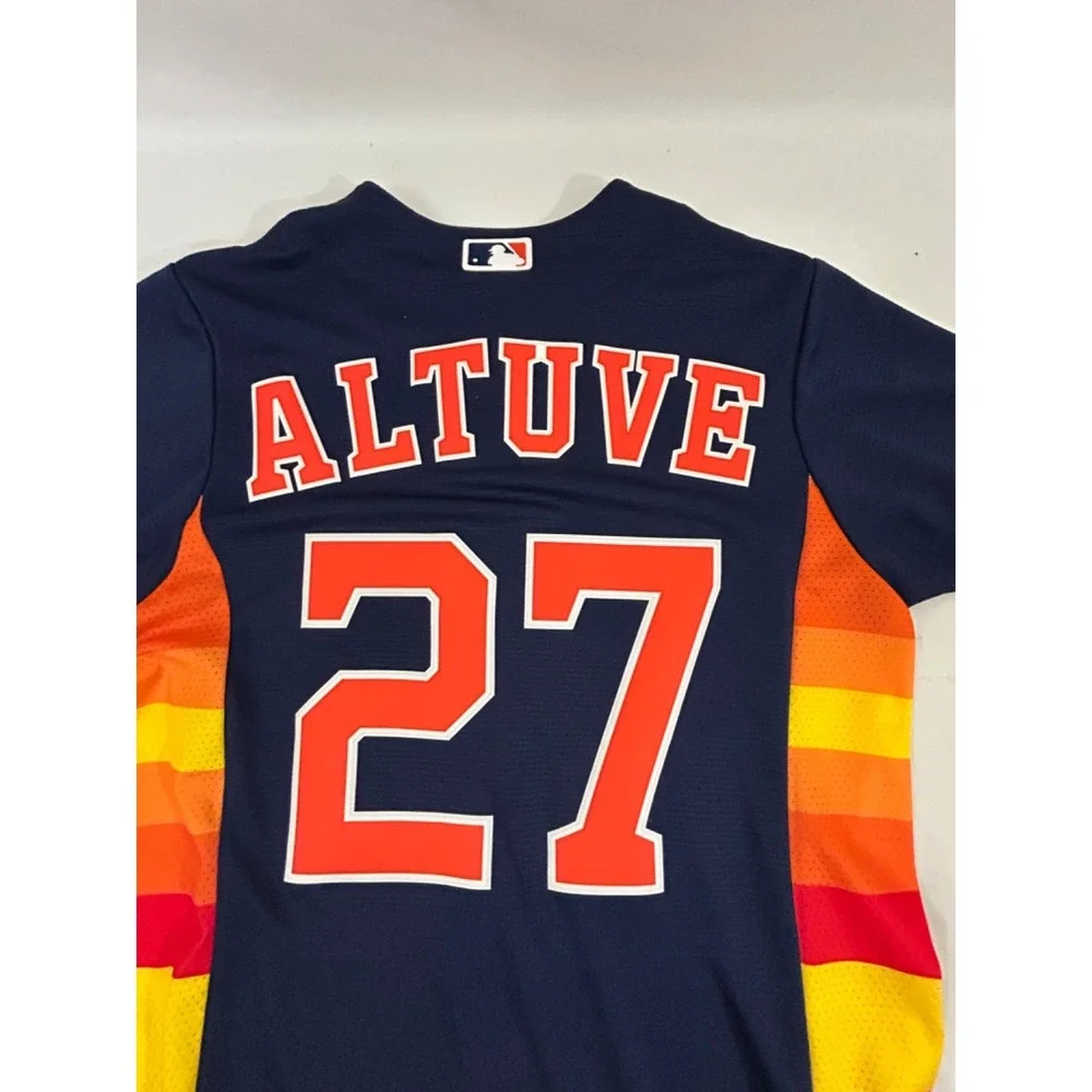 Houston Astros #27 Jose Altuve Nike Engineered Navy Orange‎ Size S MLB Jersey